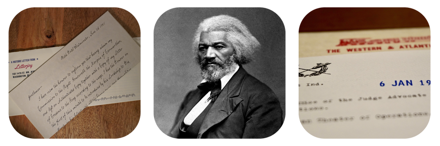 Historic letter subscription gift envelope and letter civil war